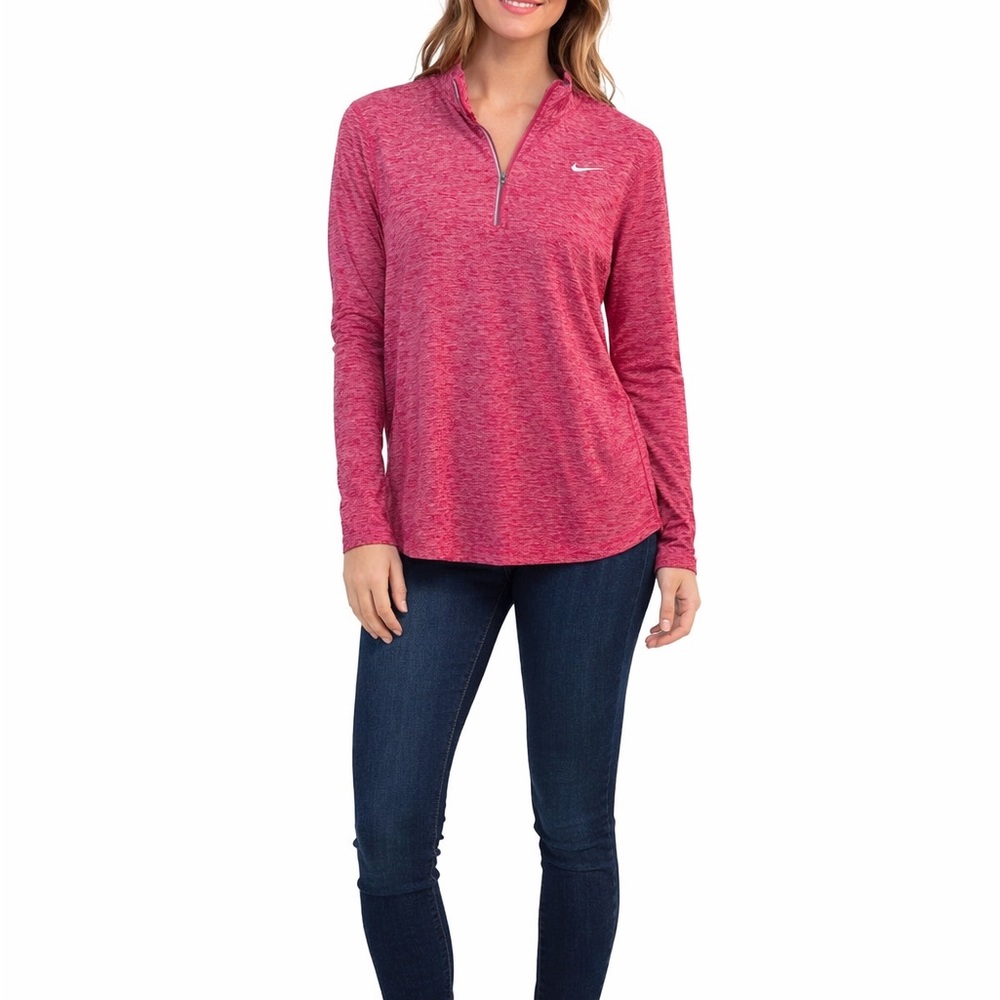 ⭐️Nike Running Size Medium Dri-Fit Pink Activewear 1/4 Zip Top